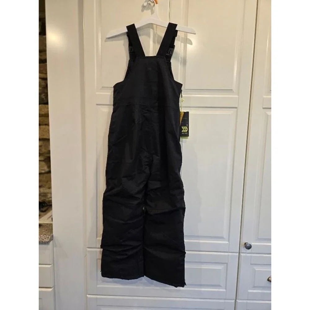 All in Motion Kids Black Snow Bib Pants - Girls or Boys SMALL Size 6/7  NEW